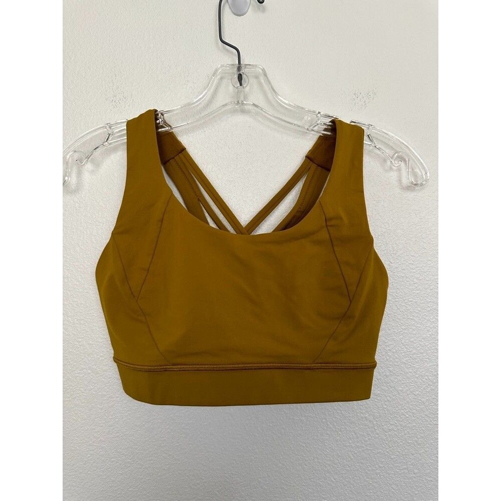 lululemon athletica Mustard Gold Strappy Sports Bra